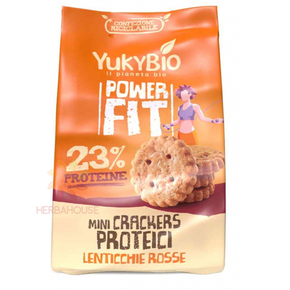 Obrázok pre YukyBio Mini Proteínové krekry z červenej šošovice so sezamom a olivovým olejom (150g)