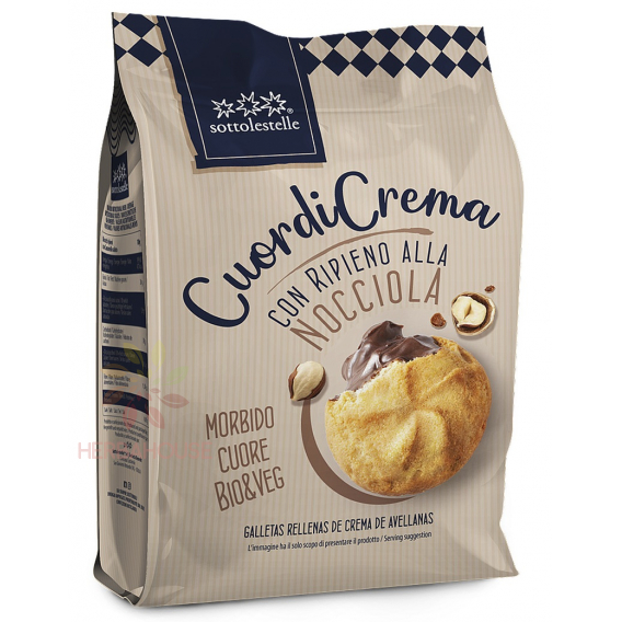 Obrázok pre Sottolestelle Bio vegánske sušienky s lieskovoorieškovým krémom (200g)
