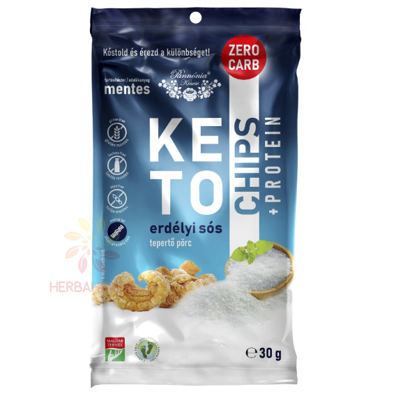 Obrázok pre Pannónia Kincse Bezlepkové keto chipsy so soľou z bravčovej kože (30g) 