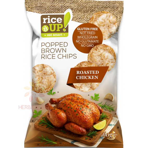 Obrázok pre Rice Up Bezlepkový ryžový chips s príchuťou pečené kura (60g)