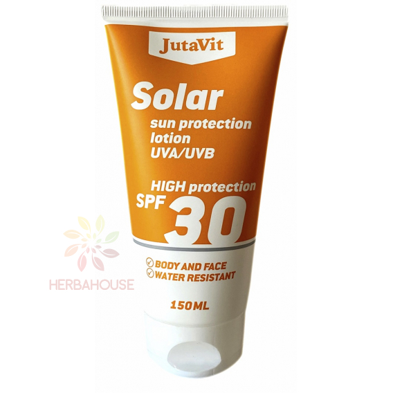 Obrázok pre JutaVit Solar Vodeodolné opaľovacie mlieko na telo a tvár SPF 30 (150ml)