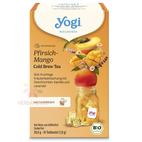 Obrázok pre Yogi Tea® Bio Cold Brew ľadový čaj s broskyňou a mangom (16ks)