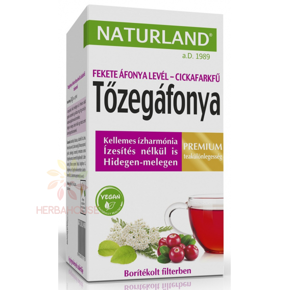 Obrázok pre Naturland Porciovaný brusnicový čaj s čučoriedkovým listom a rebríčkom (20ks)
