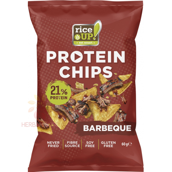 Obrázok pre Rice Up Bezlepkový proteínový chips s príchuťou barbecue (60g)