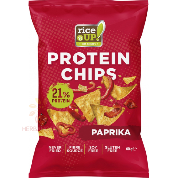Obrázok pre Rice Up Bezlepkový proteínový chips s paprikovou príchuťou (60g)