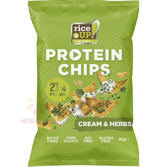 Obrázok pre Rice Up Bezlepkový proteínový chips so smotanovo cibuľovou príchuťou (60g)