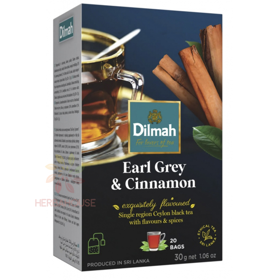 Obrázok pre Dilmah Porciovaný cejlónsky čierny čaj Earl Grey s bergamotom a škoricou (20ks)