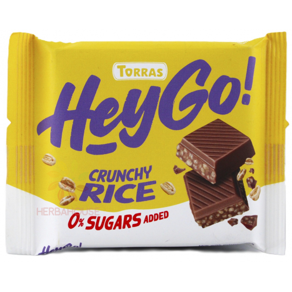 Obrázok pre Torras Hey Go Mliečna čokoláda s chrumkavou ryžou bez pridaného cukru (60g)