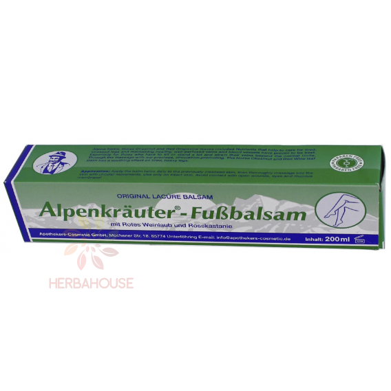 Obrázok pre Alpenkräuter Lacúre Fußbalsam – bylinný balzam na unavené nohy s mentolom (200ml)