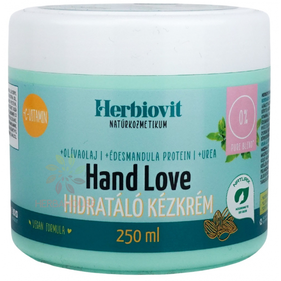 Obrázok pre Herbiovit Hand Love hydratačný krém na ruky s ureou, aloe vera a olivovým olejom (250ml)