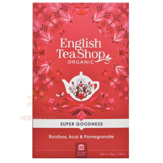 Obrázok pre English Tea Shop Bio porciovaný čaj Rooibos s Acai a granátovým jablkom (20ks)