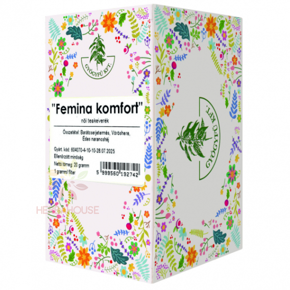 Obrázok pre Gyógyfű Femina Komfort porciovaná bylinná čajová zmes na ženské hormóny a menopauzu (20ks)