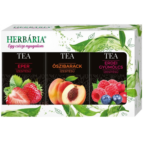 Obrázok pre Herbária Porciovaný ovocný triopack čiernych čajov - lesné ovocie, broskyňa, jahoda (3 x 20ks)