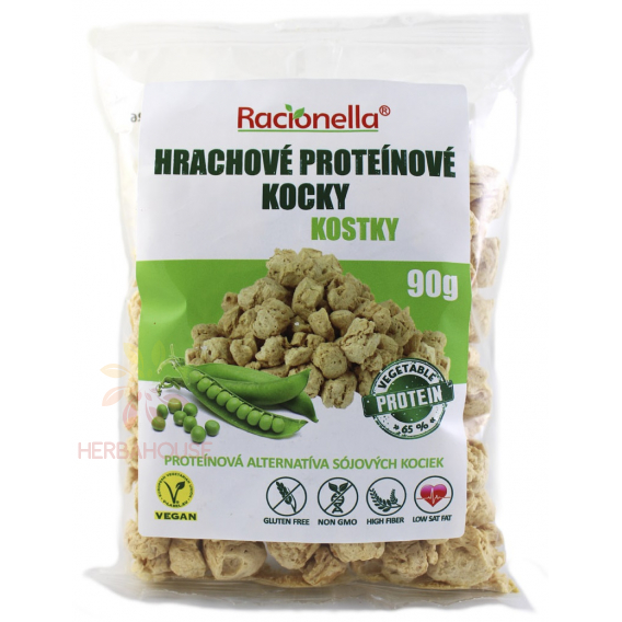 Obrázok pre Racionella Bezlepkové hrachové proteínové kocky (90g) 