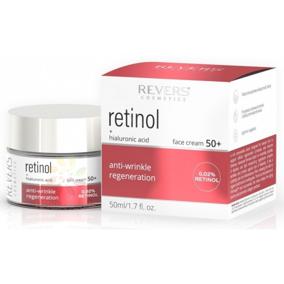 Obrázok pre Revers 50+ Omladzujúci pleťový krém s retinolom a kyselinou hyalurónovou (50ml)