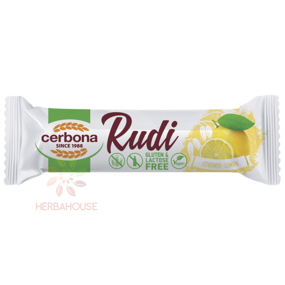 Obrázok pre Cerbona Rudi Vegan Bezlepková Ovsená tyčinka celomáčaná s citrónovou plnkou (30g)