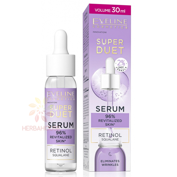 Obrázok pre Eveline Super Duet Retinol & Squalane spevňujúce a regeneračné pleťové sérum proti vráskam (30ml)