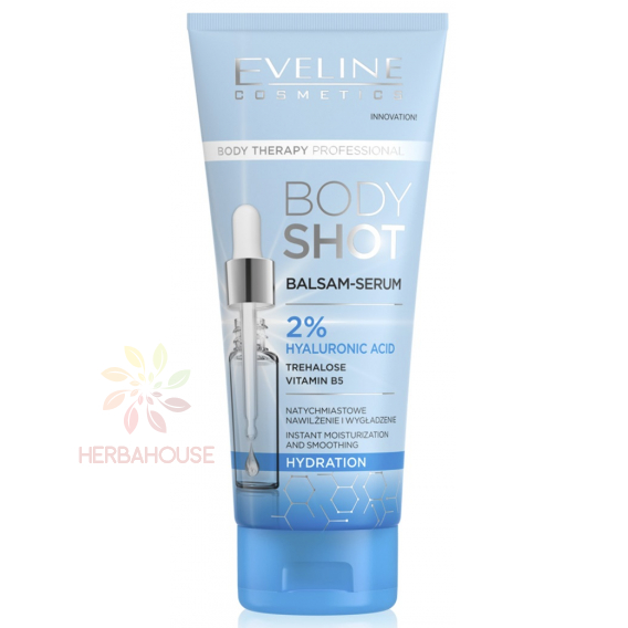 Obrázok pre Eveline Body Shot Intenzívne hydratačné telové balzam-sérum s kyselinou hyalurónovou (200ml)