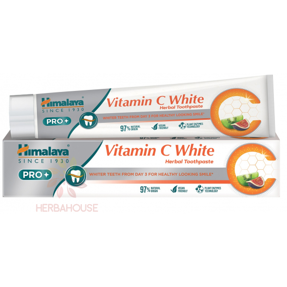 Obrázok pre Himalaya PRO Vitamin C White bylinná bieliaca zubná pasta s vitamínom C a enzýmami z kiwi a figy (75ml)