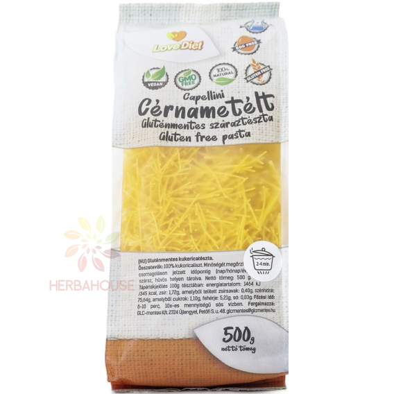 Obrázok pre LoveDiet Bezlepkové kukuričné cestoviny capellini - niťovky (500g)