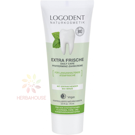 Obrázok pre Logodent Extra Frische Prírodná zubná pasta s mätou piepornou bez fluoridu (75ml)