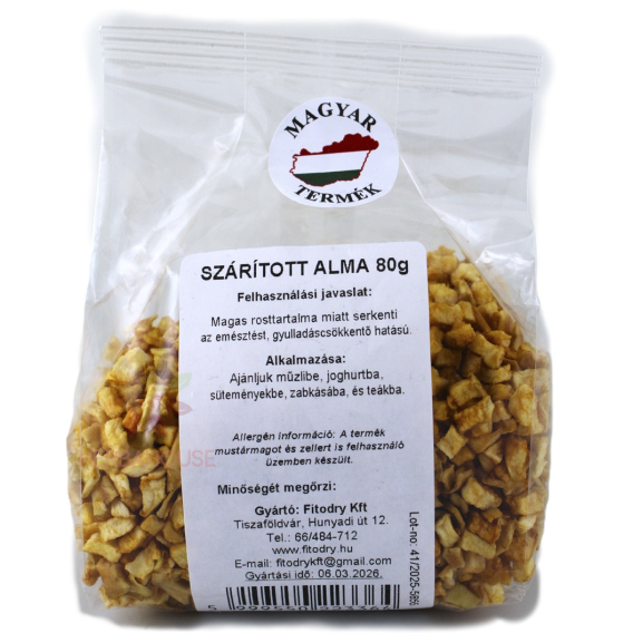 Obrázok pre Fitodry Sušené jablkové kocky bez pridaného cukru (80g)