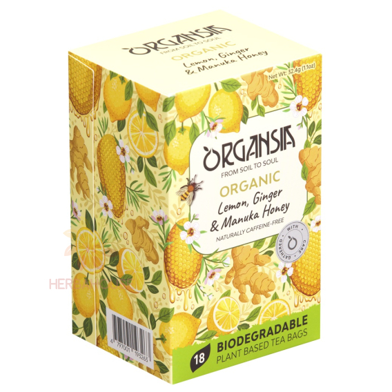 Obrázok pre Organsia Bio ovocno-bylinný čaj citrón, zázvor a Manuka med (18ks)