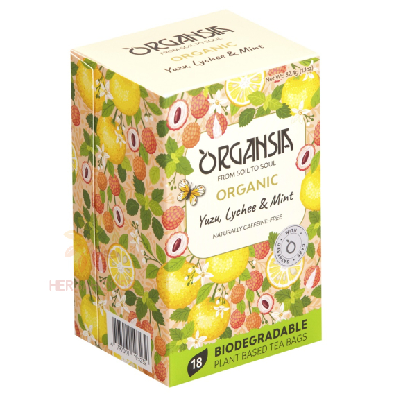 Obrázok pre Organsia Bio ovocno-bylinný čaj yuzu, liči a mäta (18ks)