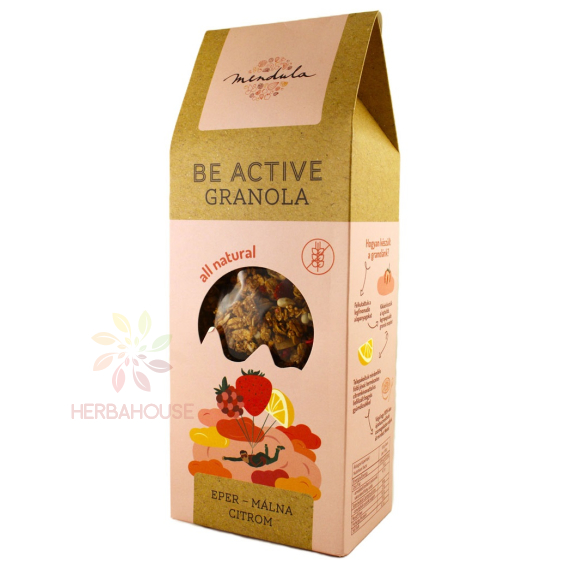 Obrázok pre Mendula Be Active Bezlepková granola s jahodami, malinami a citrónom (300g)