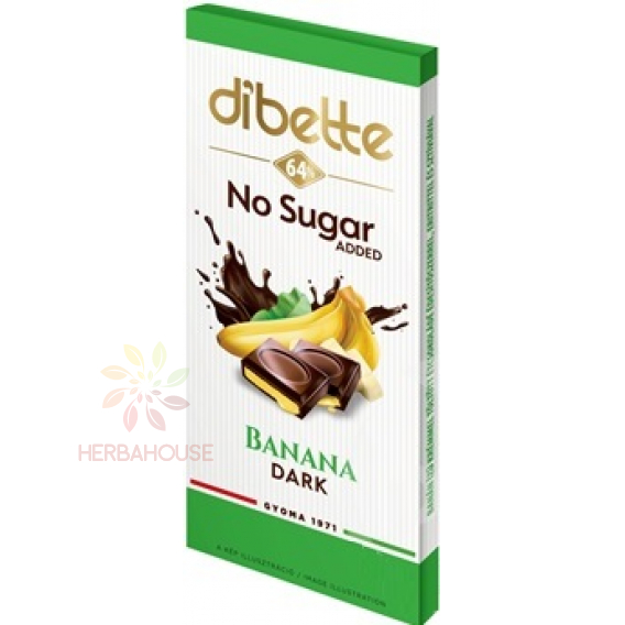 Obrázok pre Dibette Horká čokoláda so sladidlom plnená krémom s banánovou príchuťou (80g)