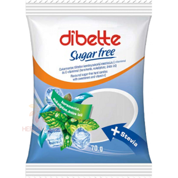 Obrázok pre Dibette Wellness Drops mentolový bez cukru so sladidlami a vitamínom C (70g)