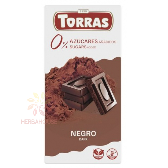 Obrázok pre Torras Bezlepková horká čokoláda bez pridaného cukru (75g)