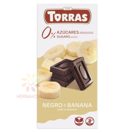 Obrázok pre Torras Bezlepková horká čokoláda s banánom bez pridaného cukru (75g)