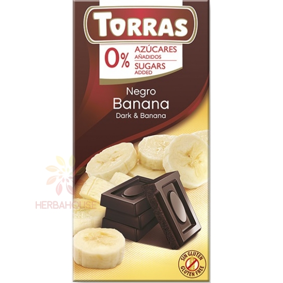 Obrázok pre Torras Bezlepková horká čokoláda s banánom bez pridaného cukru (75g)