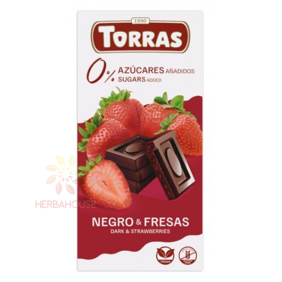 Obrázok pre Torras Bezlepková horká čokoláda s jahodou bez pridaného cukru (75g)