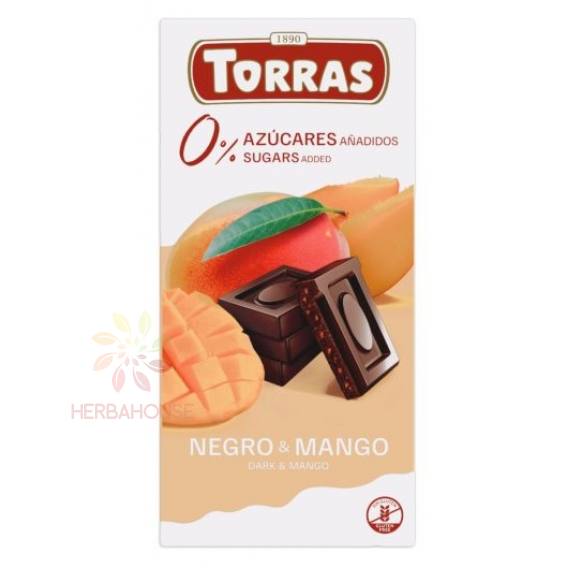 Obrázok pre Torras Bezlepková horká čokoláda s mangom bez pridaného cukru (75g)