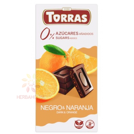 Obrázok pre Torras Bezlepková horká čokoláda s pomarančom bez pridaného cukru (75g)