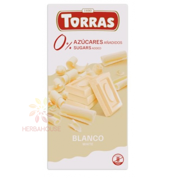 Obrázok pre Torras Bezlepková biela čokoláda bez pridaného cukru (75g)