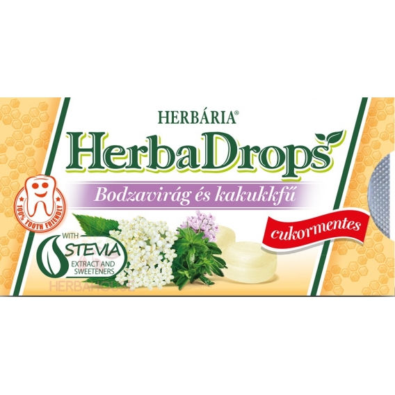 Obrázok pre Herbária HerbaDrops Bylinné pastilky bez cukru bazový kvet a tymián (8 pastiliek)