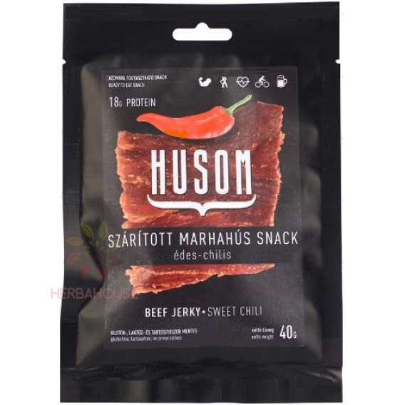 Obrázok pre Husom Beef Jerky Sušené hovädzie mäso sladké chili (40g)