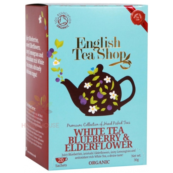 Obrázok pre English Tea Shop Bio Biely čaj s brusnicou a bazou (20ks)