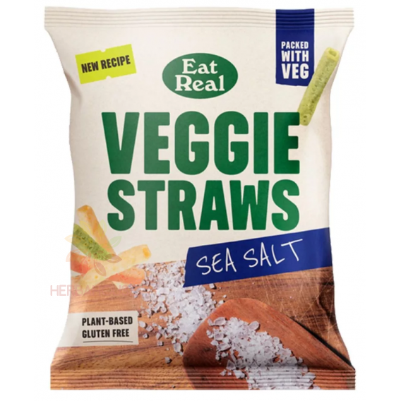 Obrázok pre EatReal Veggie Straws zeleninové paličky s morskou soľou (45g)