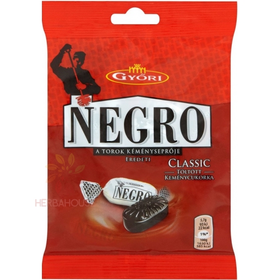 Obrázok pre Győri Negro Classic tvrdé cukríky plnené mentolovo anízovou príchuťou (79g)