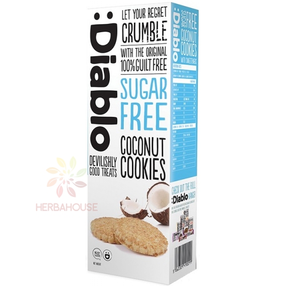 Obrázok pre Diablo Cookies sušienky kokosové bez cukru (150g)