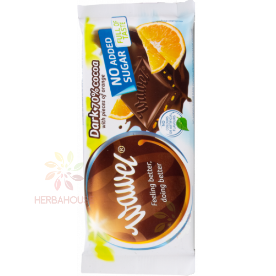 Obrázok pre Wawel Horká čokoláda s pomarančom bez cukru (100g)