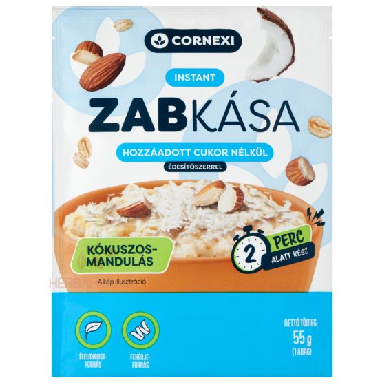 Obrázok pre Cornexi Ovsená kaša kokosovo mandľová s chia semienkami bez cukru so sladidlom (55g)