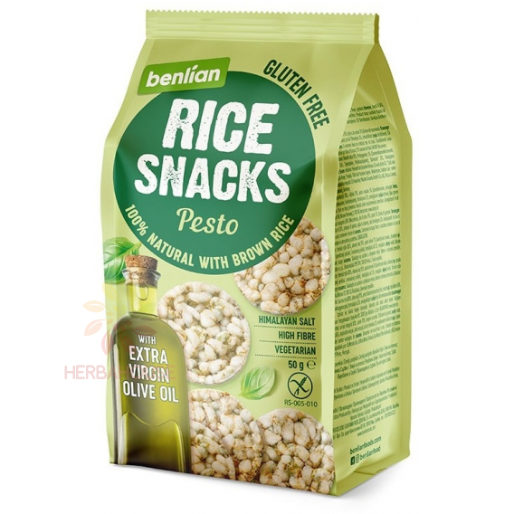 Obrázok pre Benlian Food Bezlepkový ryžový snack s príchuťou pesto (50g)