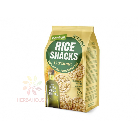 Obrázok pre Benlian Food Bezlepkový ryžový snack s príchuťou kurkumy (50g)
