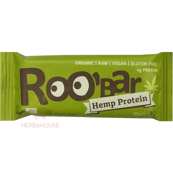 Obrázok pre Roobar Bio Raw Datlová tyčinka s konopným proteínom (30g)
