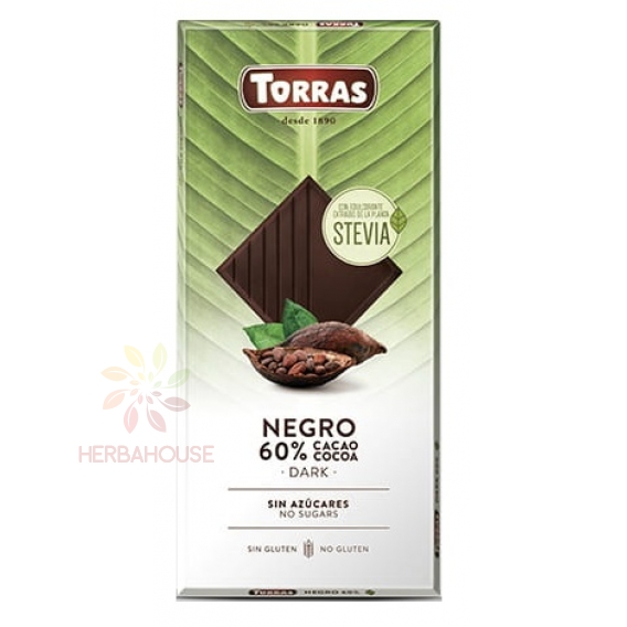 Obrázok pre Torras Bezlepková horká čokoláda bez pridaného cukru (100g)